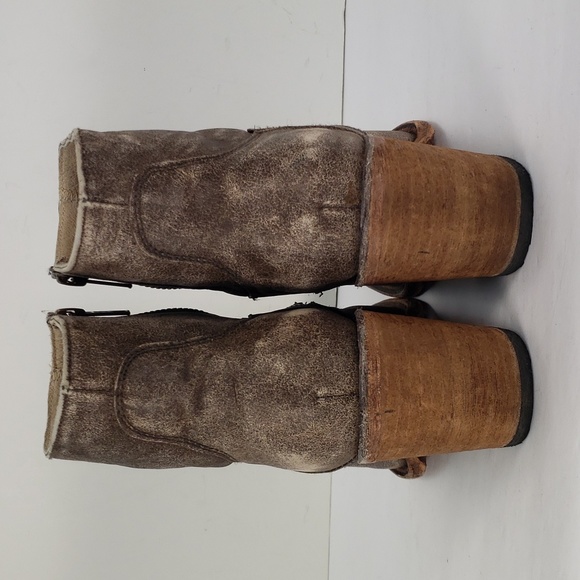 CIRCLE G by CORRAL DISTRESSED LEATHER SIDE ZIP WESTERN ANKLE BOOTS WOMEN'S 7 M - Picture 7 of 14